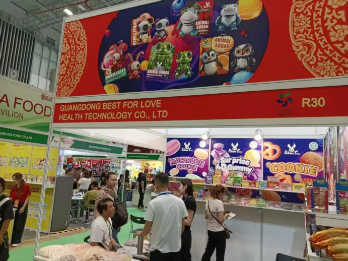 Best For Love team presenting products at an international trade show