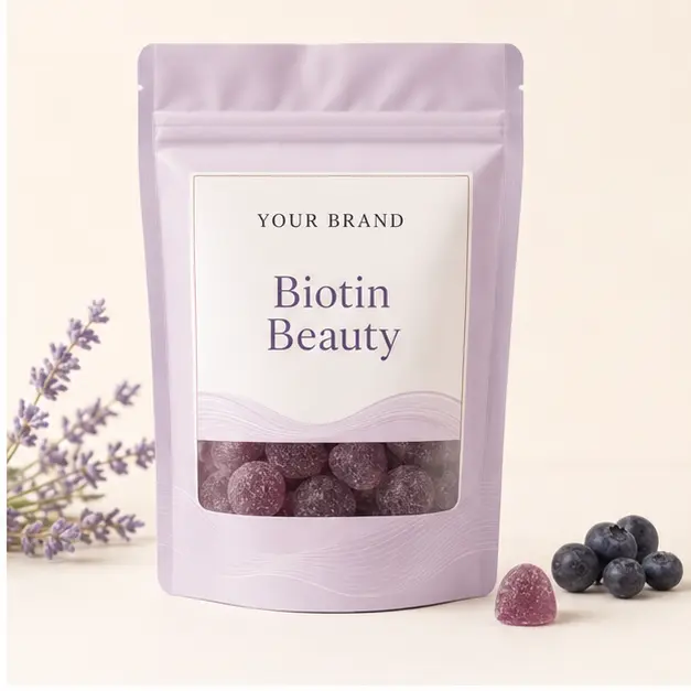 Biotin Beauty Gummies YOUR BRAND private-label gummy packaging concept
