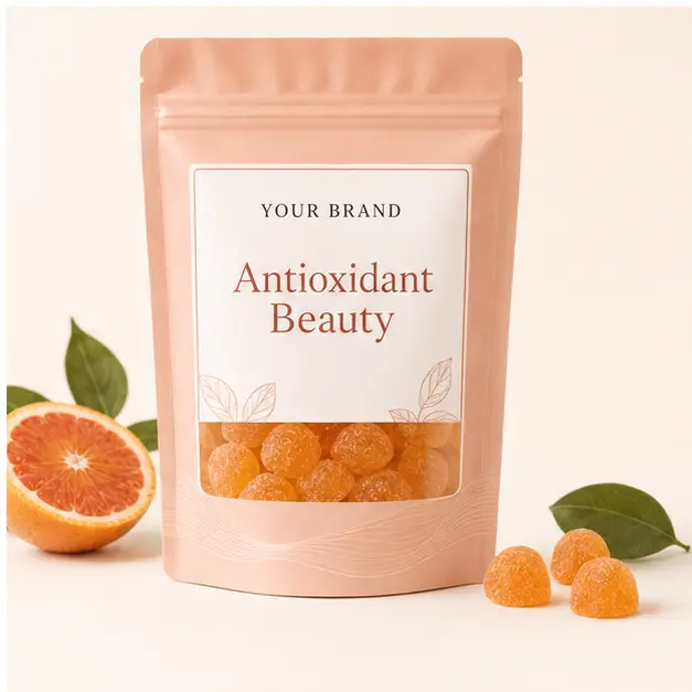 Antioxidant Beauty Gummies YOUR BRAND private-label gummy packaging concept