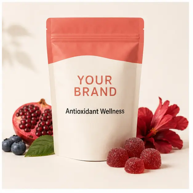 Antioxidant Wellness Gummies YOUR BRAND private-label gummy packaging concept