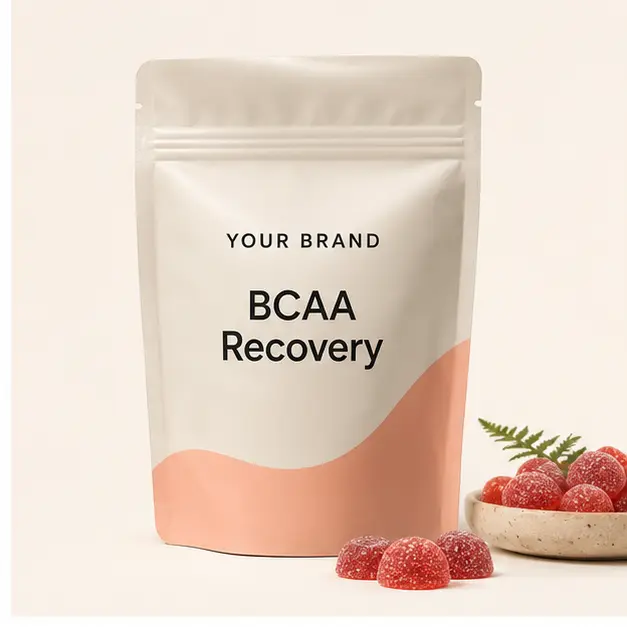 BCAA Recovery Gummies YOUR BRAND private-label gummy packaging concept